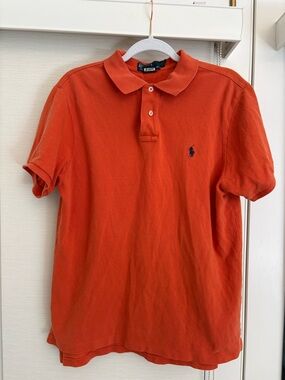 Polo by Ralph Lauren Orange Short-Sleeve Polo with Navy Pony Size Large
